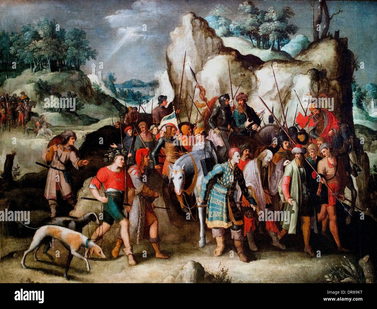 Peter Bruegel der jüngere 1564-1638 St. Paulus zu Damaskus nach seiner Bekehrung belgischen Belgien geführt Stockfoto