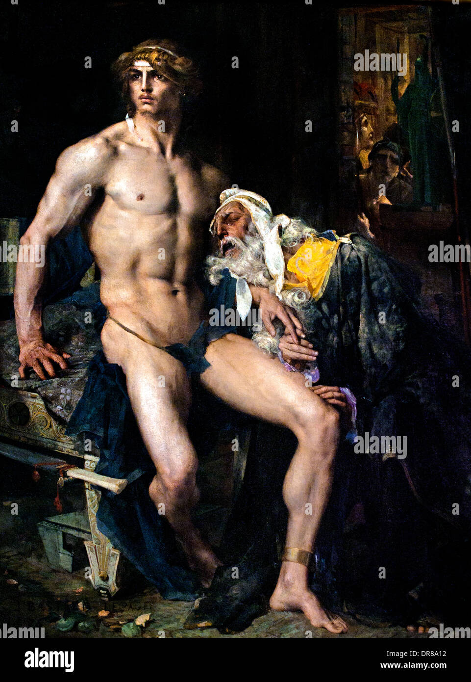 Priamos zu Füßen des Achilles (griechisch Griechenland Troyes) von Jules Bastien-Lepage 1848-1884 Frankreich Französisch Stockfoto