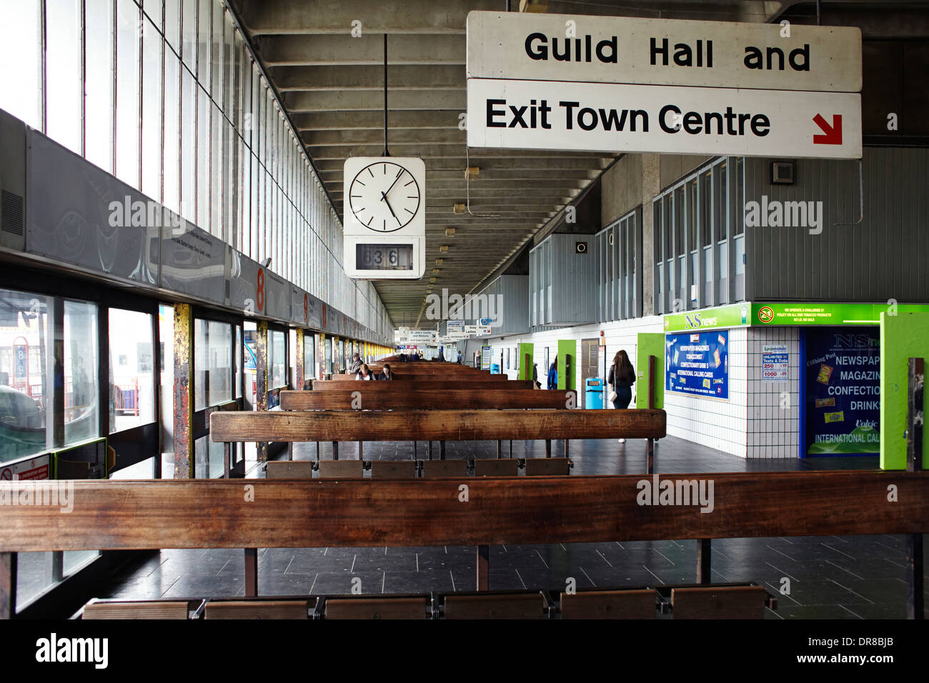 Preston Busbahnhof Interieur Stockfoto