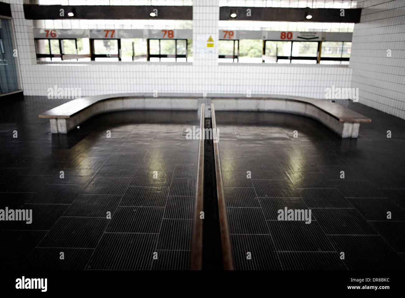 Preston Busbahnhof Interieur Stockfoto