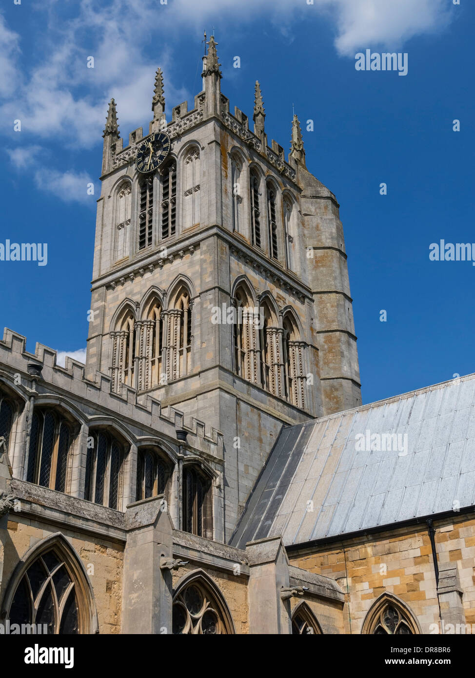 Turm der Kirche St Mary the Virgin Church, Melton Mowbray, Leicestershire, England, UK Stockfoto