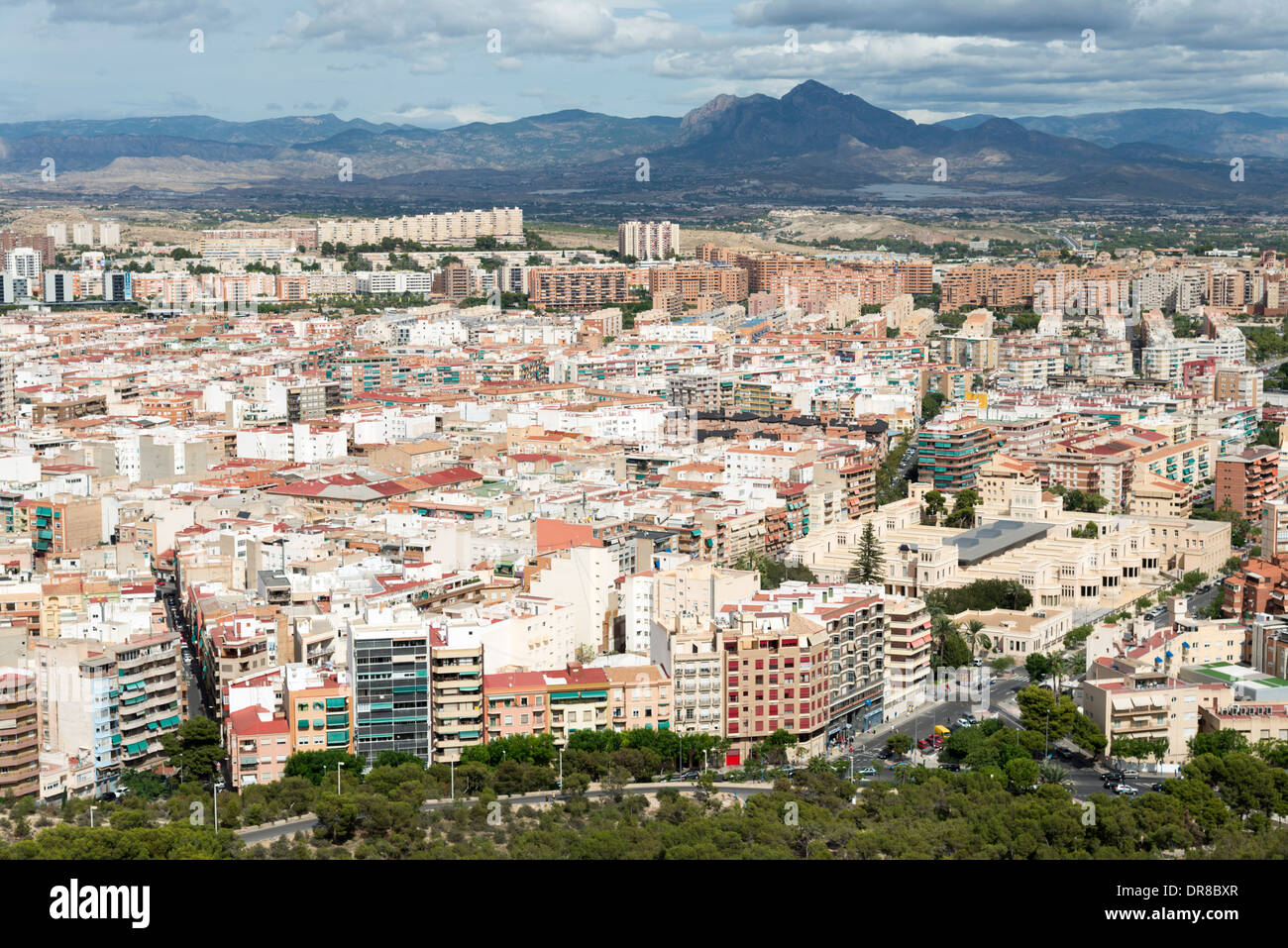 Blick über Alicante von Santa Barbara Burg, Costa Blanca, Spanien Stockfoto
