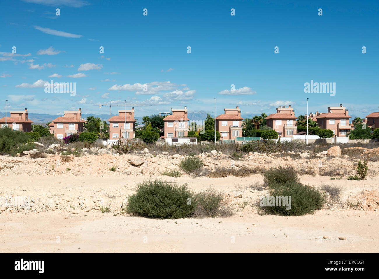 Neu gebaute Häuser in der Stadt Gran Alacant, Costa Blanca, Spanien Stockfoto