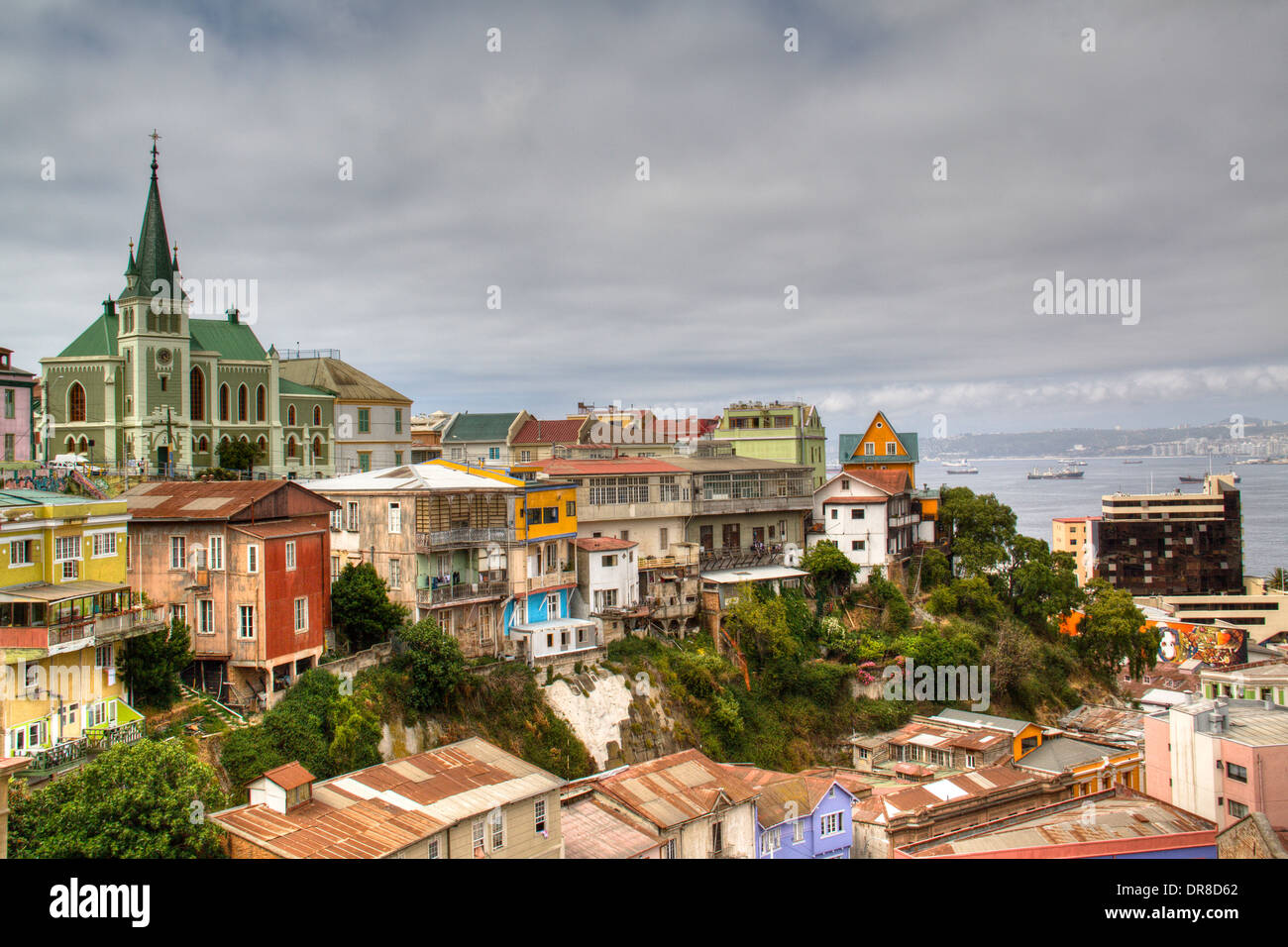 Blick über Valparaiso, Chile Stockfoto