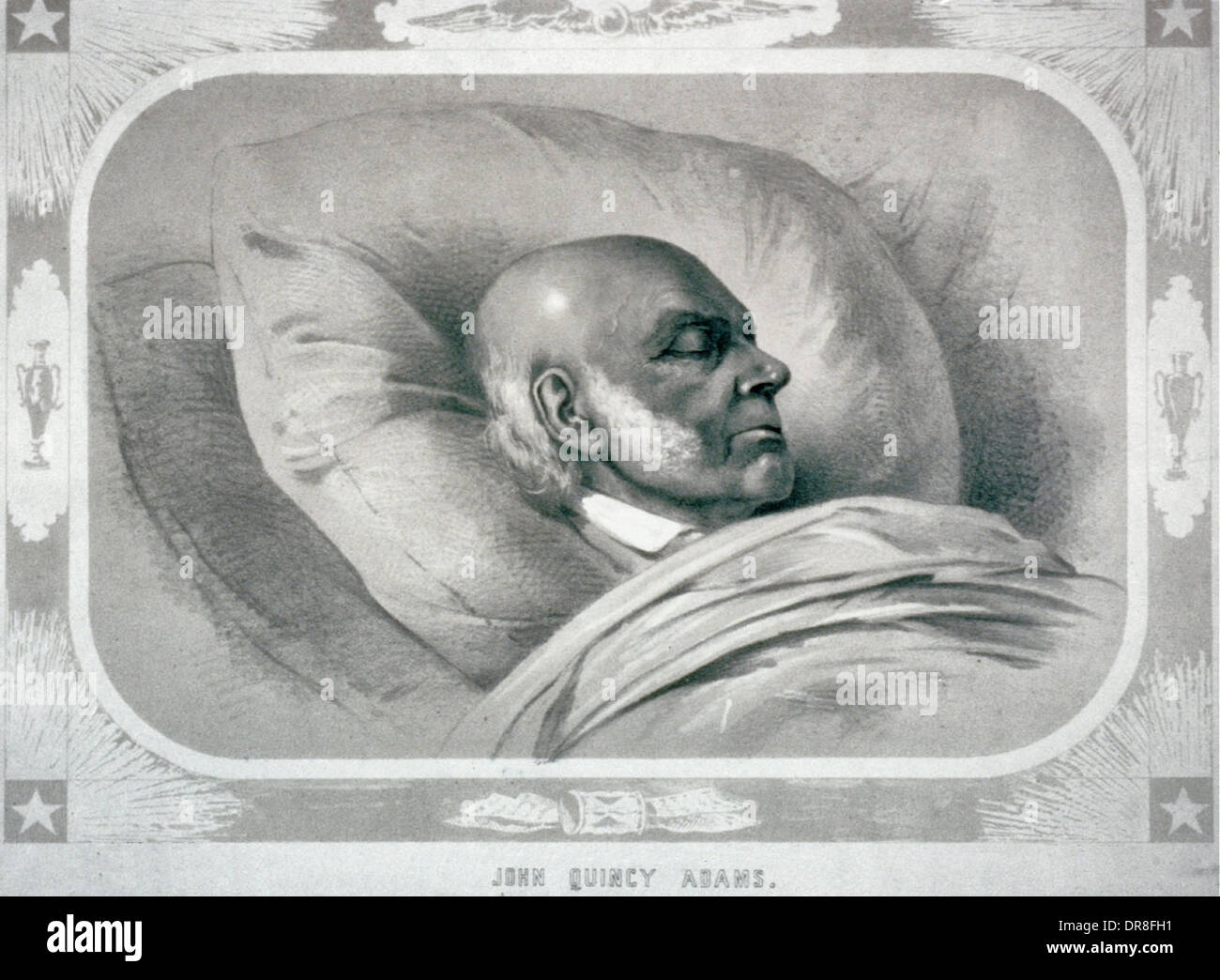 John Quincy Adams auf seinem Sterbebett 1848 Stockfoto