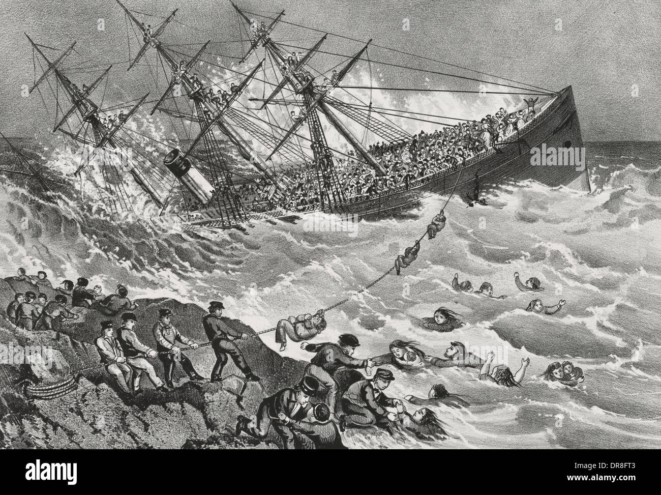 Das Wrack des Atlantiks - von Liverpool nach New York sank vor der Küste von Nova Scotia - 1. April 1873-562 Leben waren verloren Stockfoto