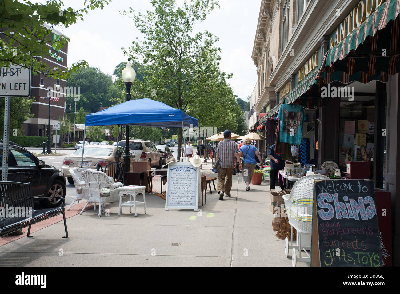 Sommer auf der Main Street in North Adams, Massachusetts. Stockfoto