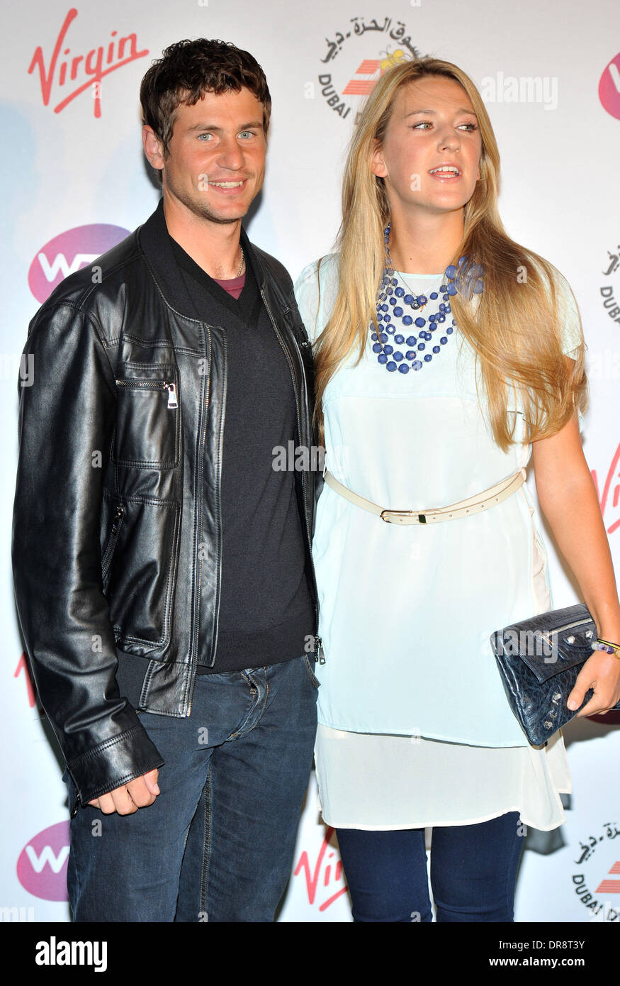 Sergei Bubka Jr. und Victoria Azarenka Sir Richard Branson Pre-Wimbledon Party statt in The Roof Gardens - Ankünfte. London, England - 21.06.12 Stockfoto