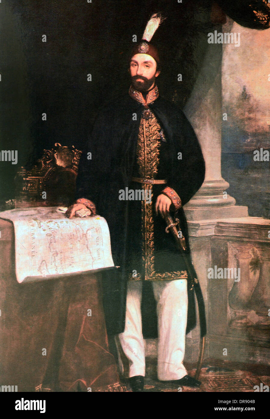 Osmanischen Türkisch Sultan Abdülmecid I (1823-1861) oder Abdul Mejid ich Full-length Portraitmalerei Stockfoto