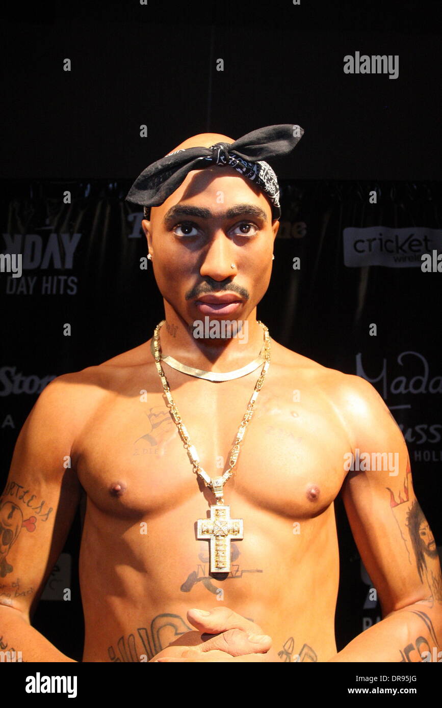 Eine neue Wachsfigur von Musik-Ikone ist Tupac Shakur an seinem Geburtstag Los Angeles, Kalifornien - 16.06.12 enthüllt bei Madame Tussauds Stockfoto