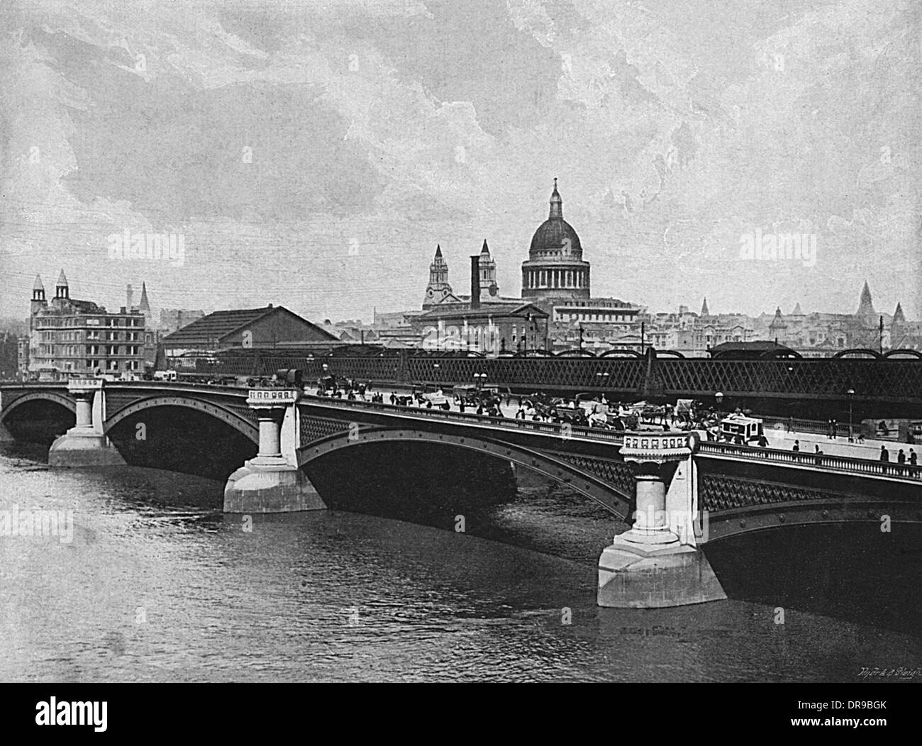 Blackfriars Brücke 1895 Stockfoto