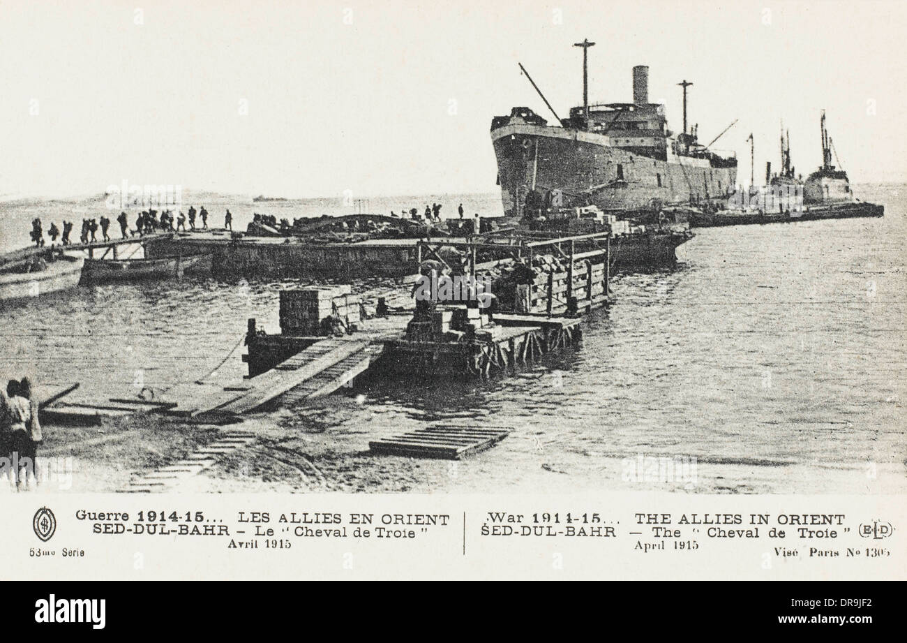 Französische Versorgung Schiff Cheval de Troie - Dardanellen Stockfoto
