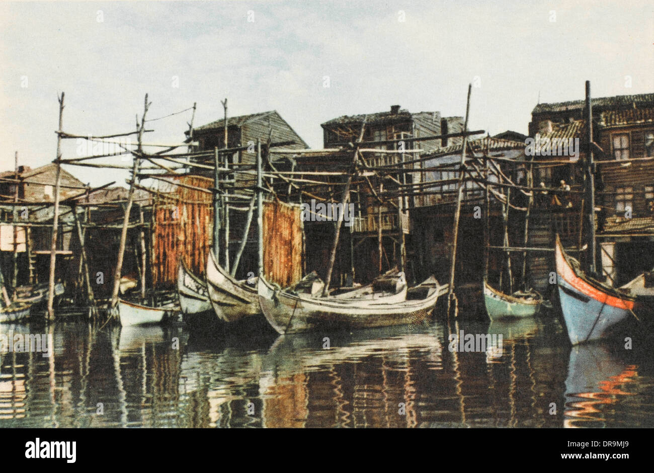 Angelboote/Fischerboote auf dem Meer von Marmara, Istanbul Stockfoto