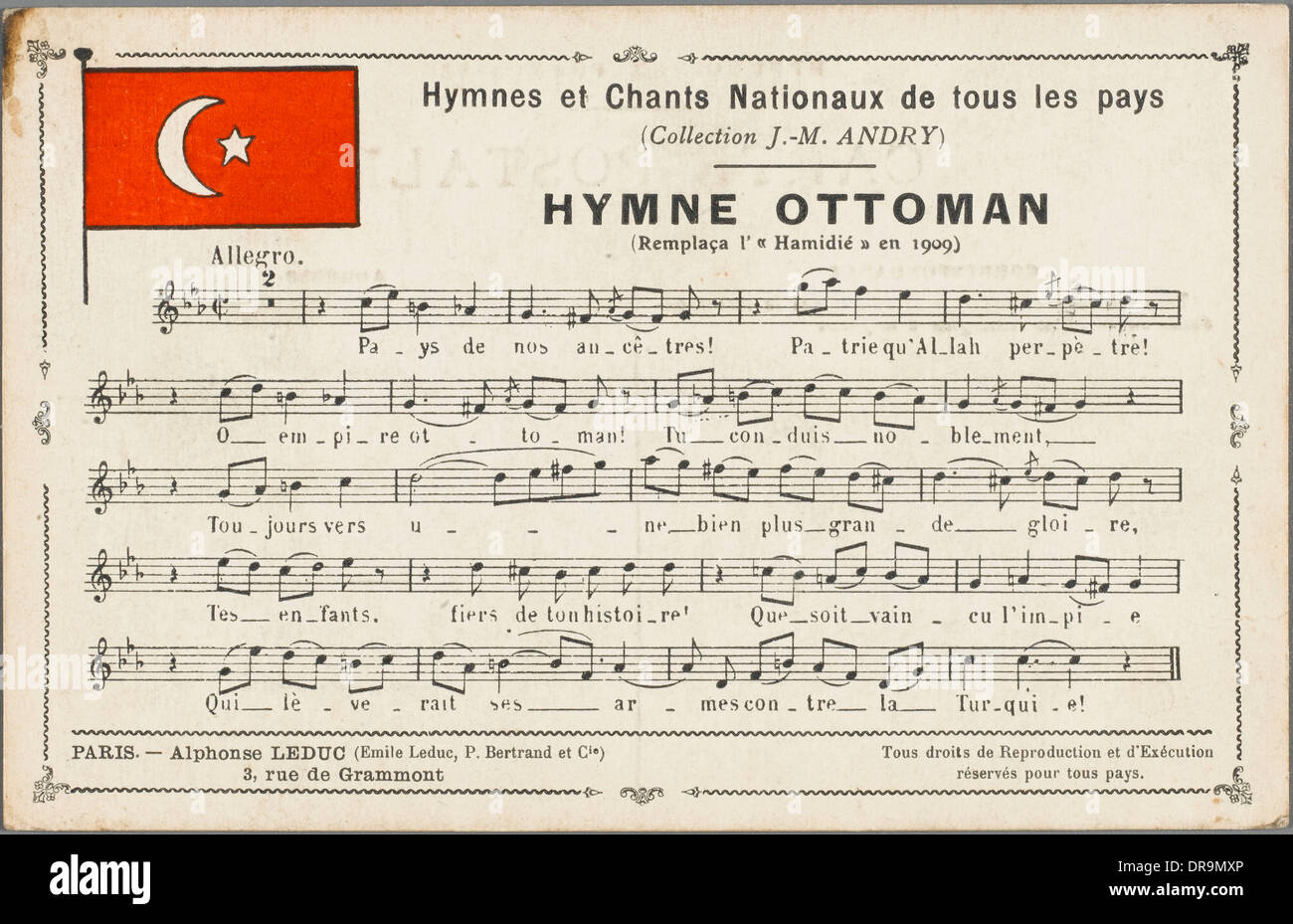 Eine osmanische Nationalhymne Stockfoto