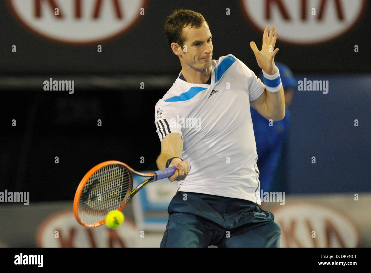 Melbourne, Australien. 22. Januar 2014. Andy Murray aus Großbritannien in Aktion am Tag 10 der Australian Open aus Melbourne Park. Bildnachweis: Aktion Plus Sport/Alamy Live-Nachrichten Stockfoto