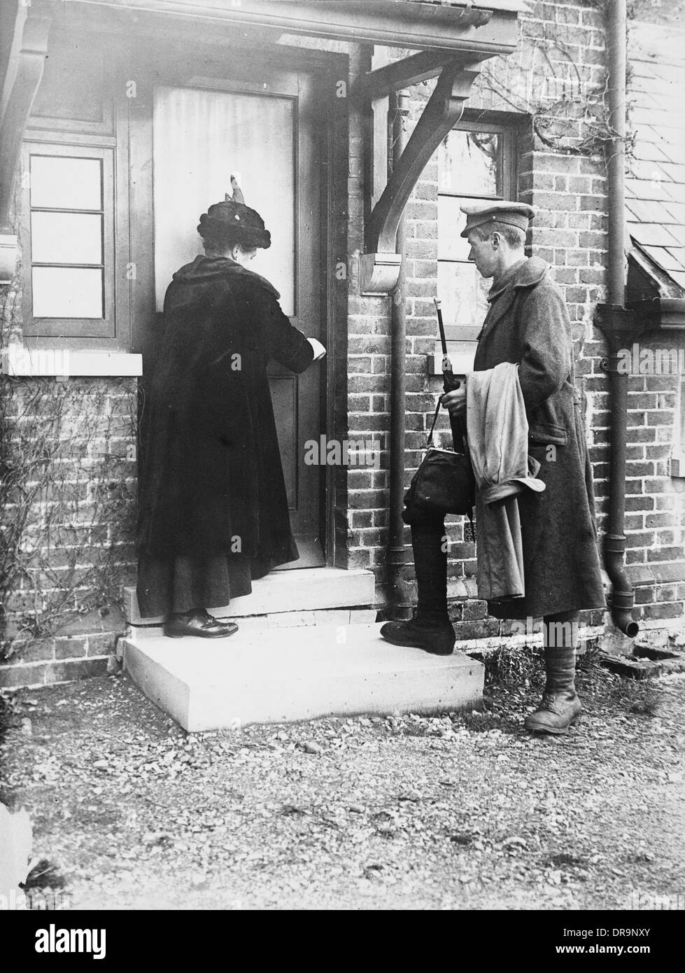 Soldat auf Urlaub, Weltkrieg Stockfoto