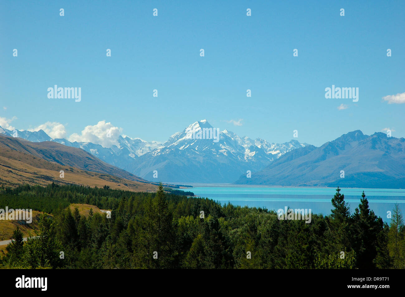 Mt. Cook und Lake Pukaki in Neuseeland Stockfoto