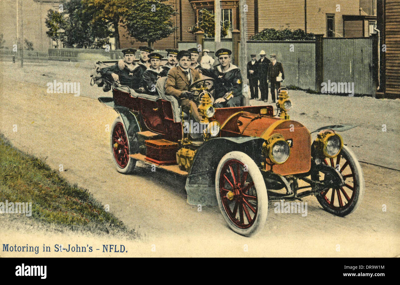 Segler im Auto Stockfoto