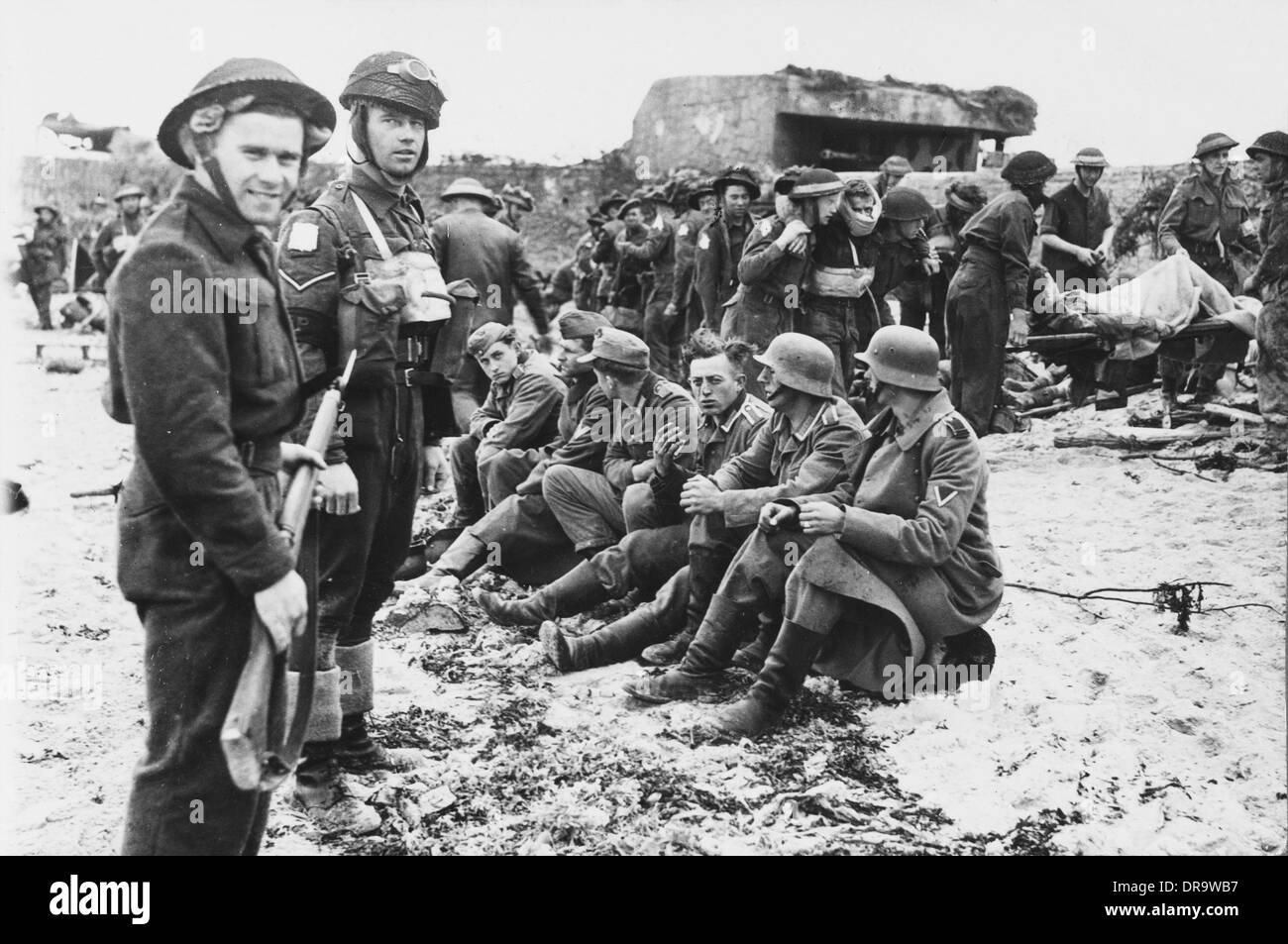 D-Day-deutschen Kriegsgefangenen Stockfoto