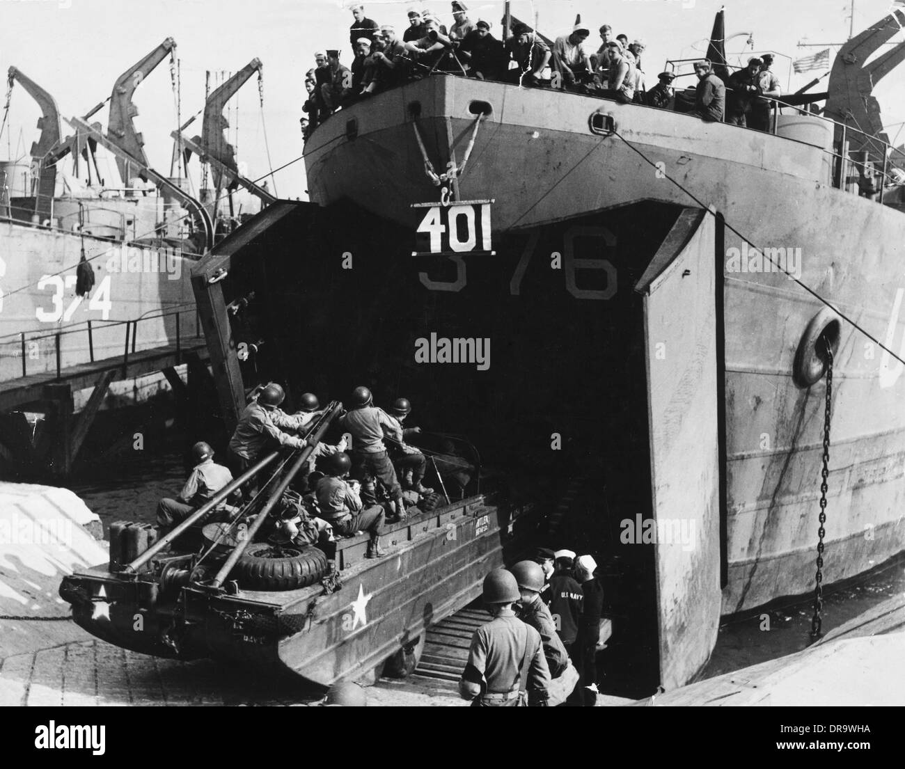 D-Day - Einstieg für US-Angriffstruppen Stockfoto