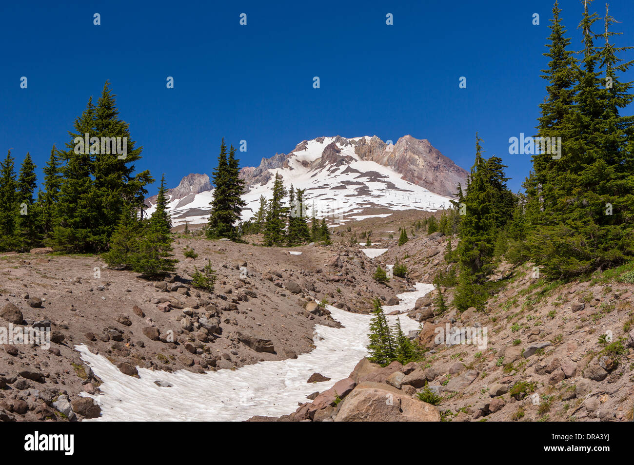 OREGON, USA - Südseite des Mount Hood, 11.240 Fuß Vulkan in Kaskaden Bereich. Stockfoto