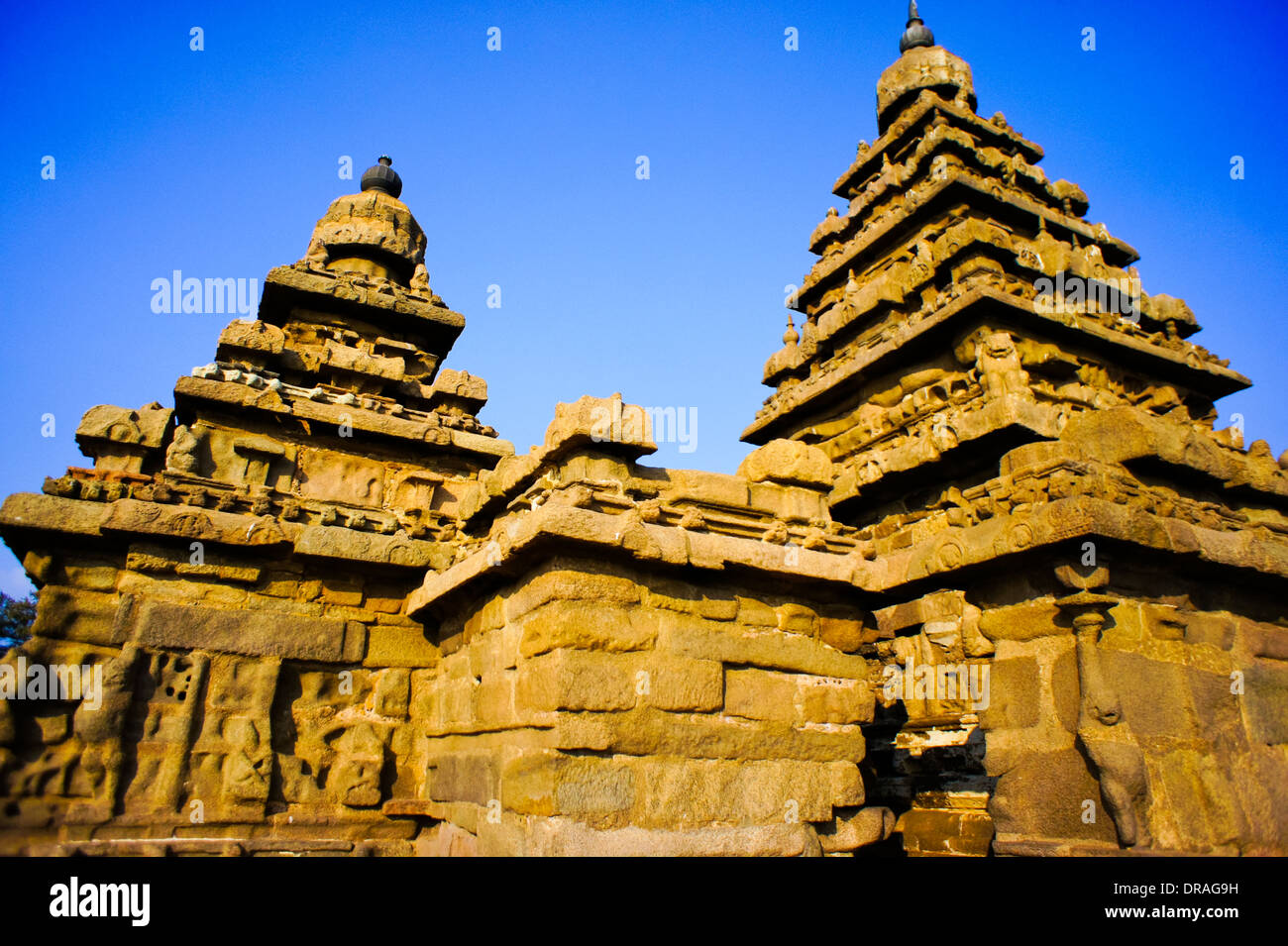 Tempel in Mamallapuram, Indien Stockfoto