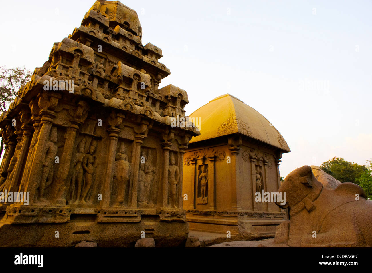 Tempel in Mamallapuram, Indien Stockfoto