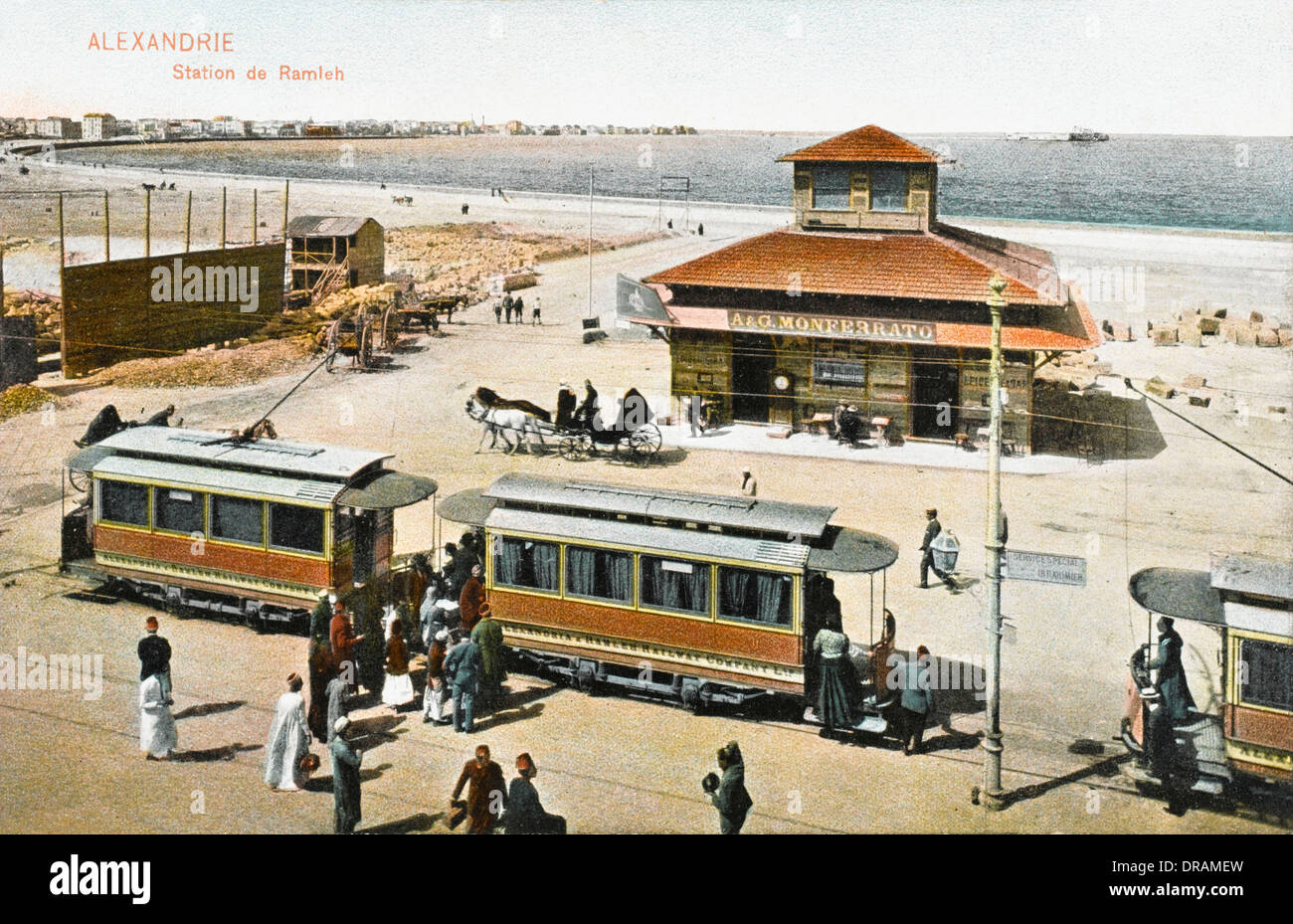 Elektrische Straßenbahn - Alexandria, Ägypten Stockfoto