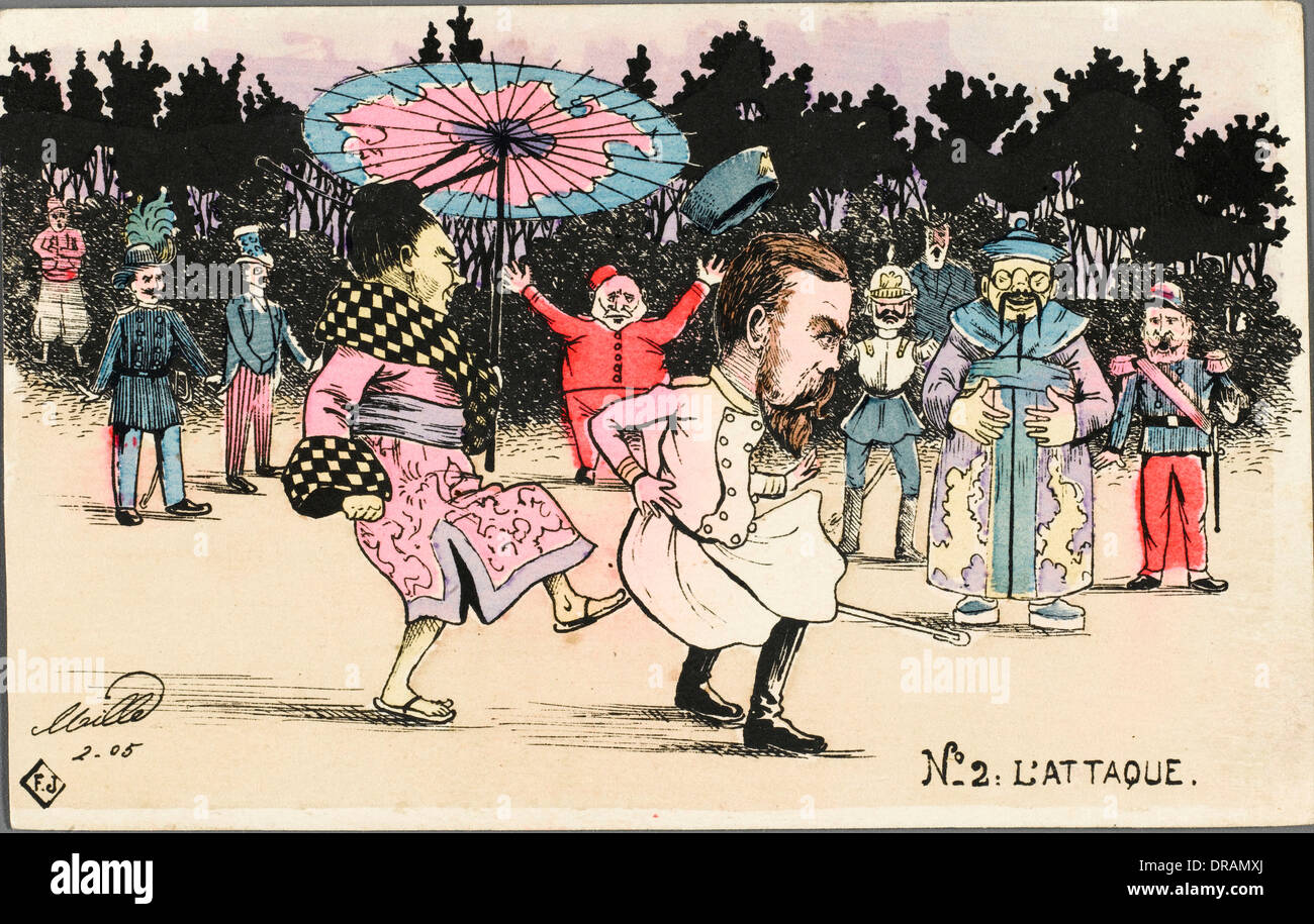 Cartoon-Eindruck des russisch-japanischen Krieg 2 von 5 Stockfoto