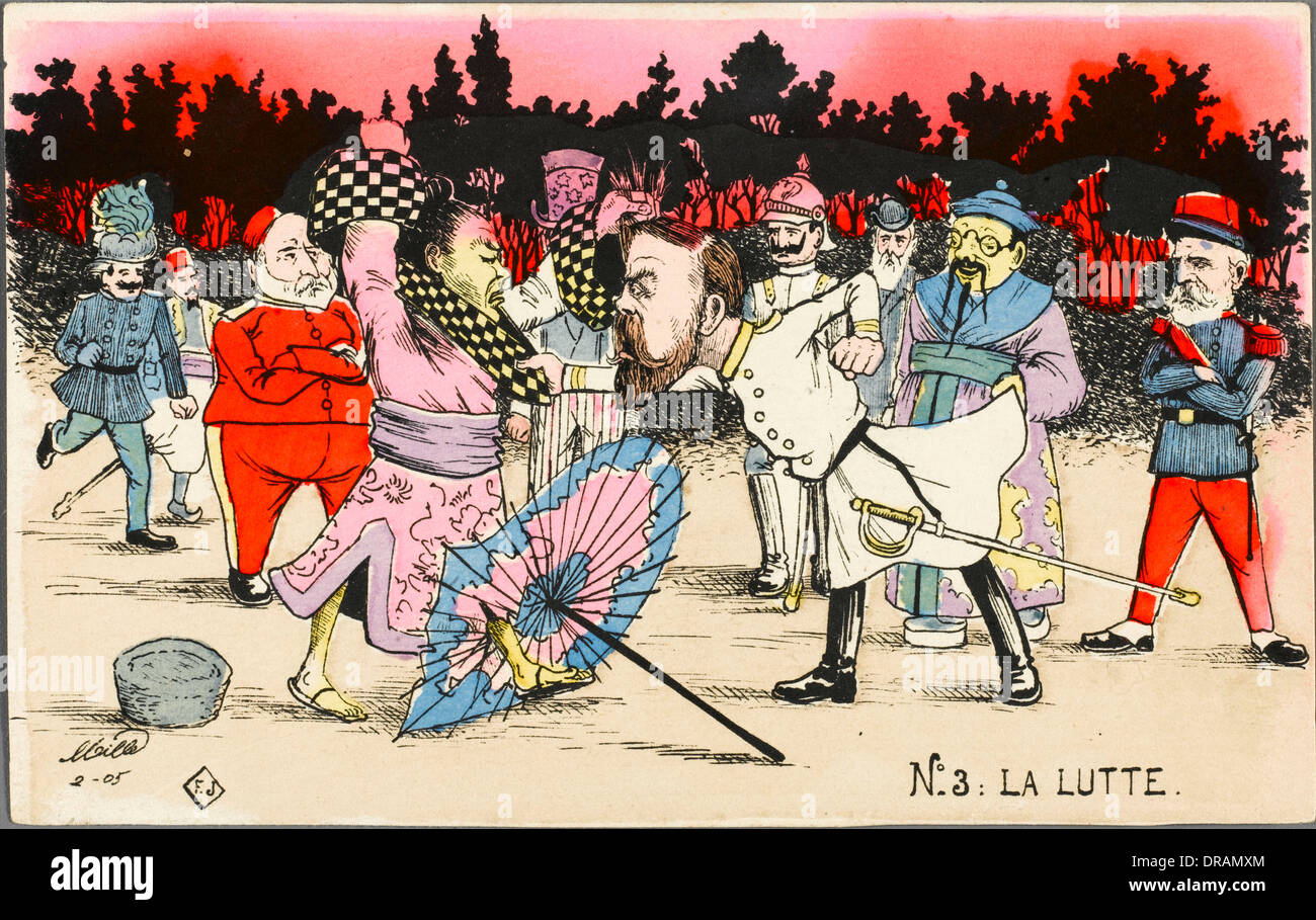 Cartoon-Eindruck des russisch-japanischen Krieg 3 von 5 Stockfoto