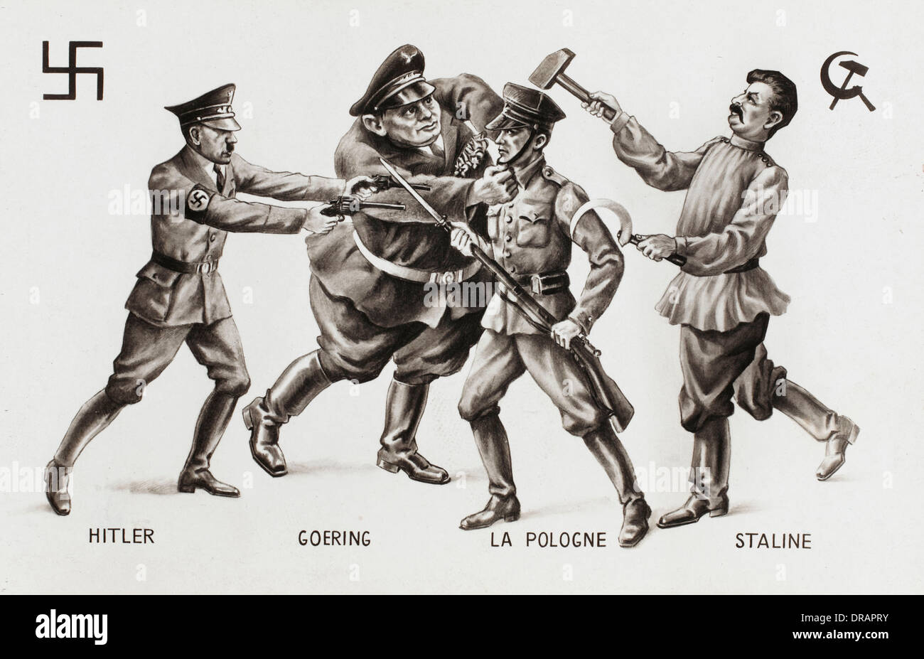 Zweiten Weltkrieg Cartoon - Eigentum an Polen Stockfoto