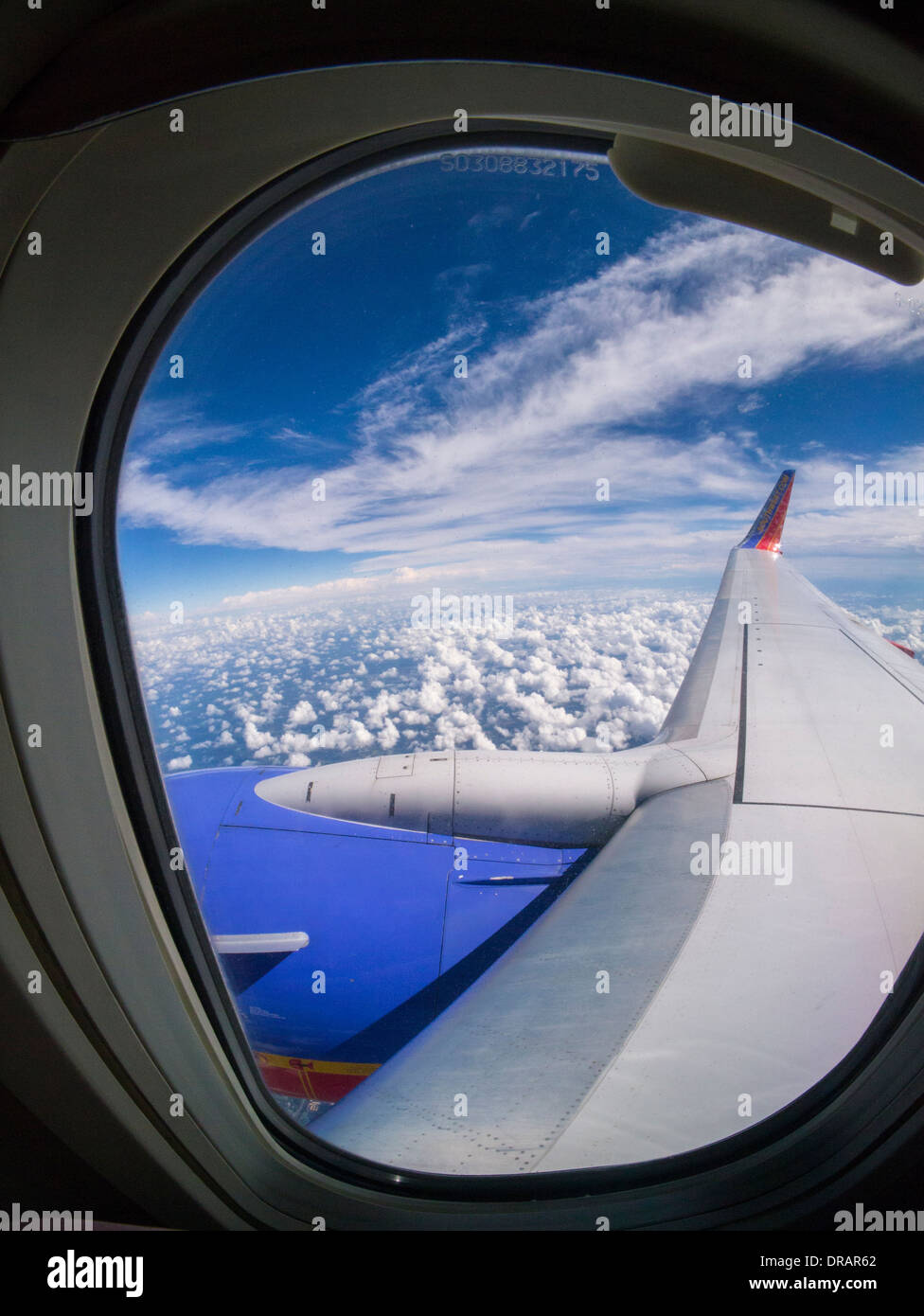 Blick aus Fenster von kommerziellen Passagierflugzeug Stockfoto