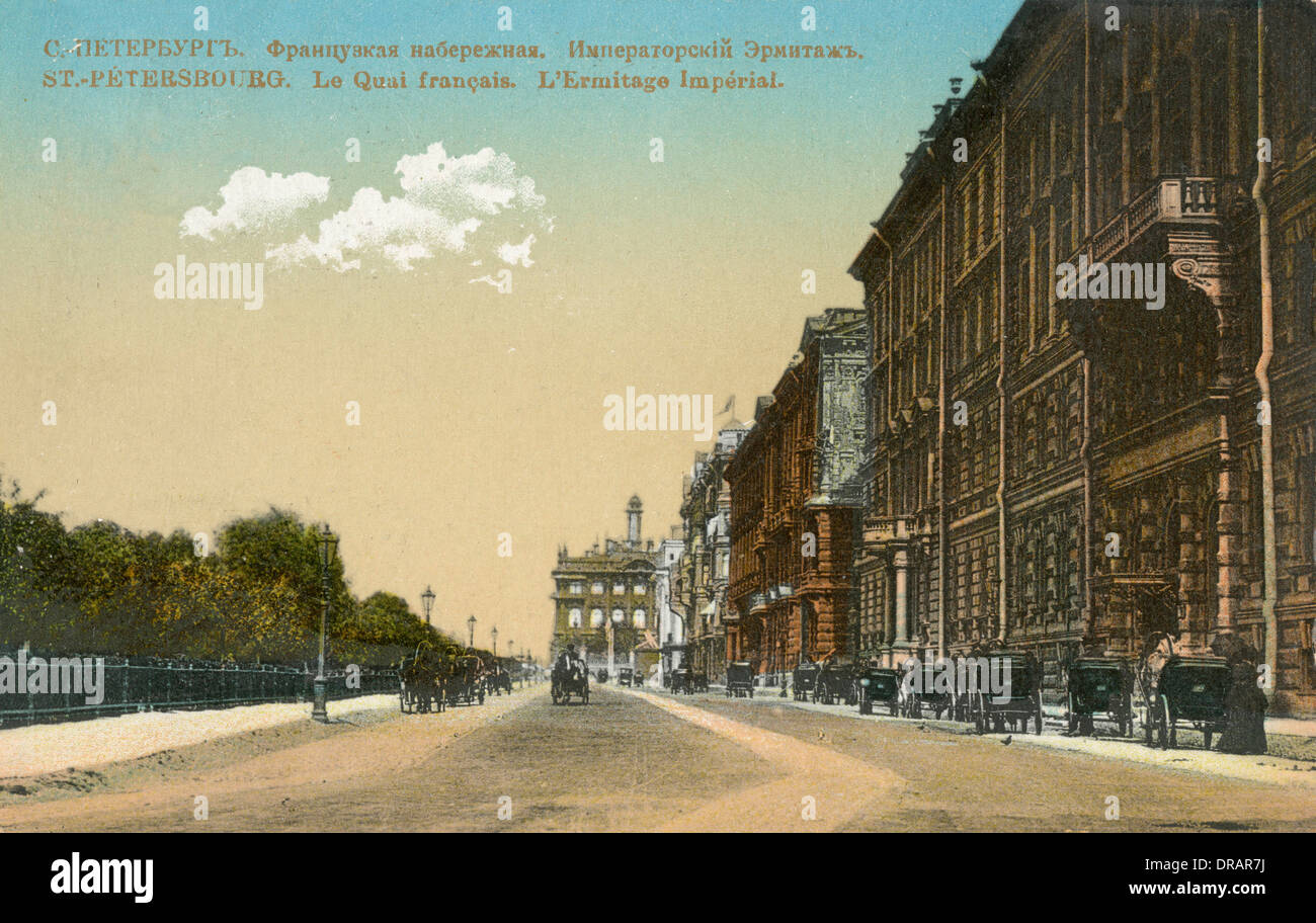 Eremitage und Quai Francais, St. Petersburg Stockfoto