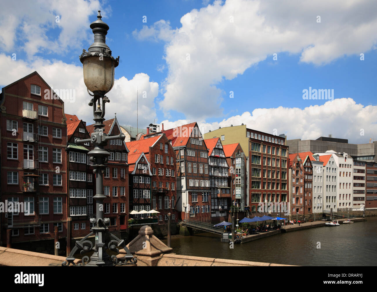 Häuser zwischen Deichstraße und Nikolaifleet, Hamburg, Deutschland, Europa Stockfoto