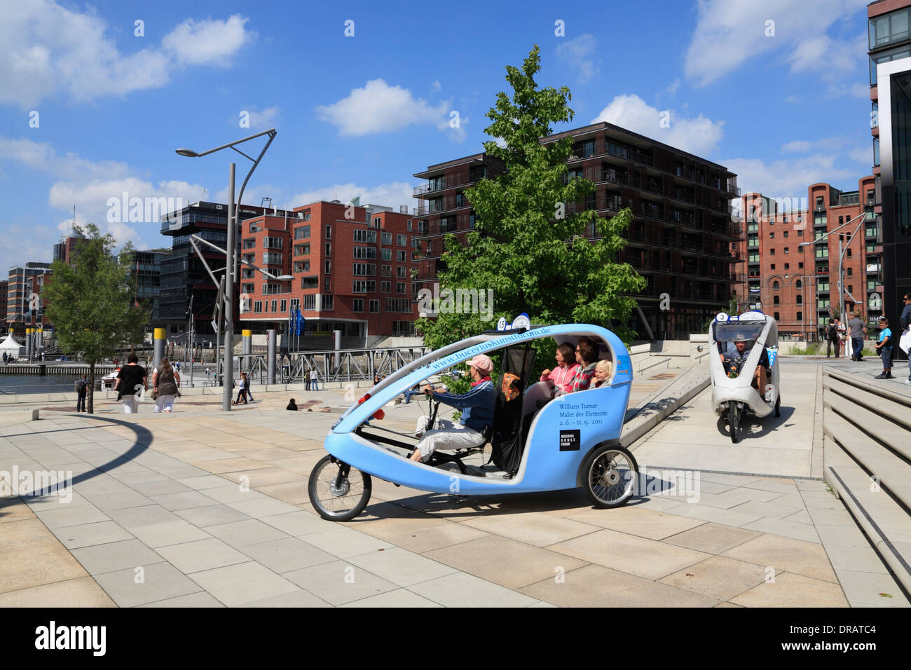 Pedicap Sightseeing-Tour, Hafencity, Magellan-Terrassen, Hamburg, Deutschland, Europa Stockfoto