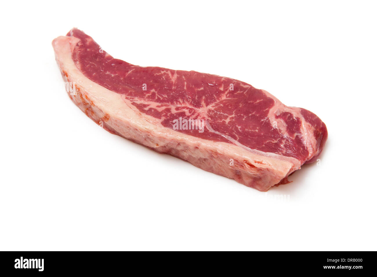 Sirloin-Steak auf einem weißen Studio-Hintergrund isoliert. Stockfoto