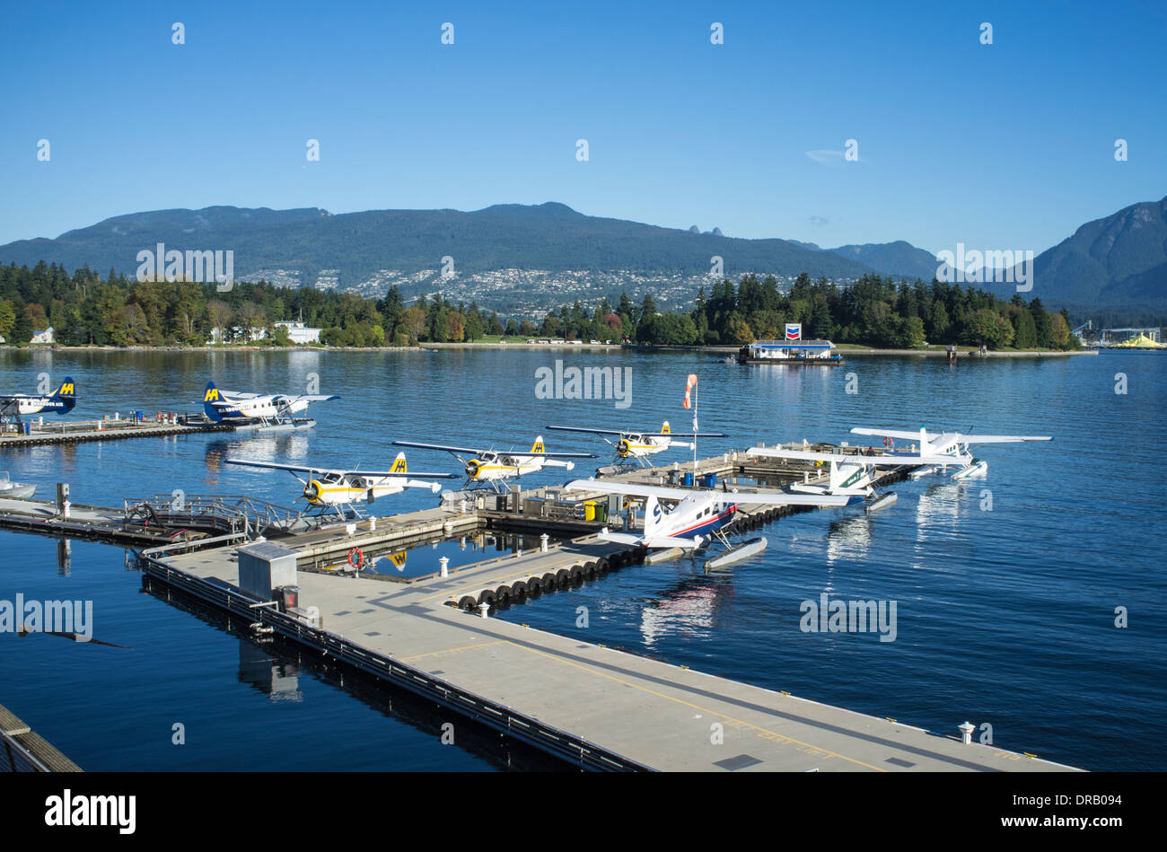 Wasserflugzeuge in Hafen von Vancouver, Kanada Stockfoto