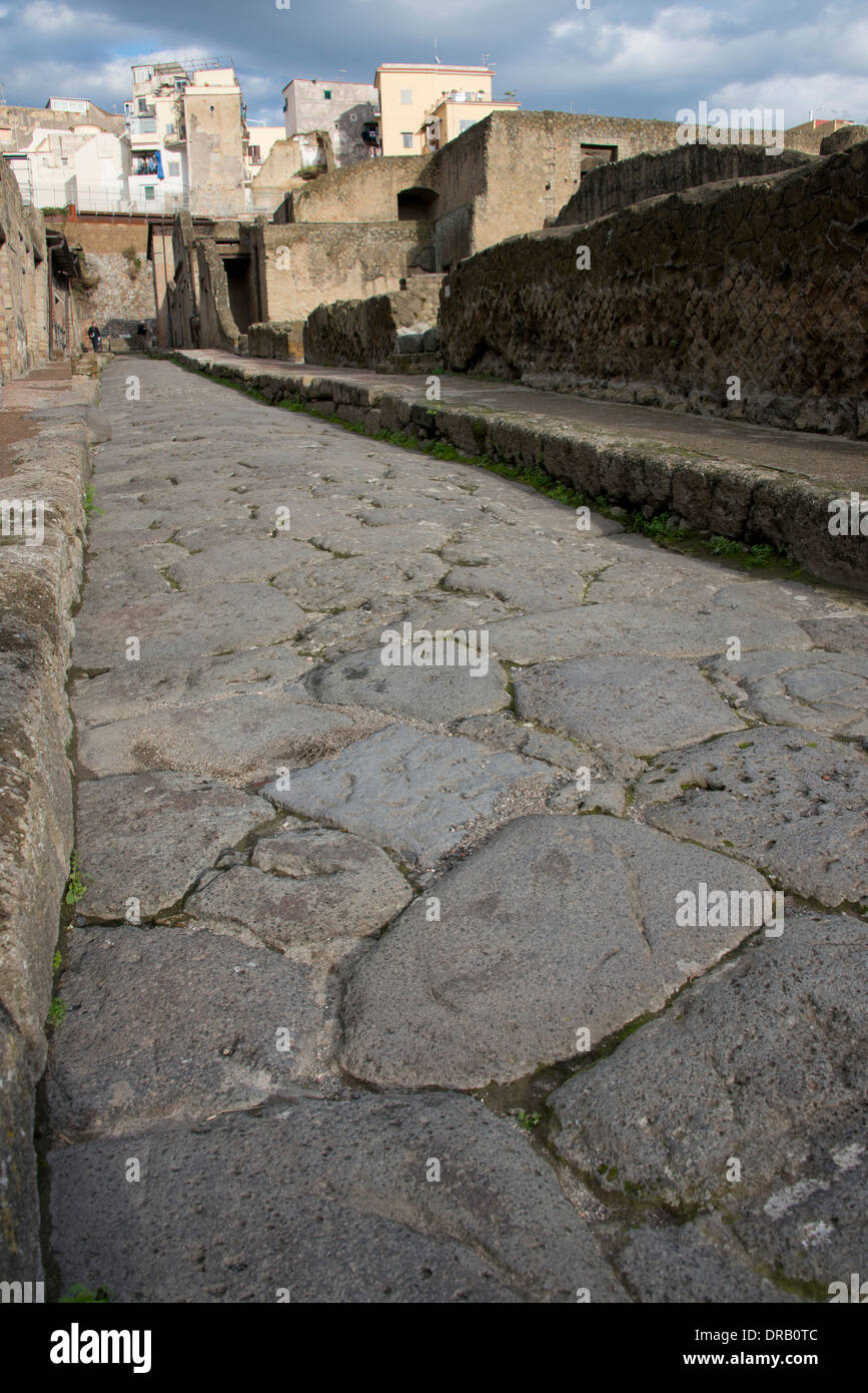 Italien, Herculaneum. Stadt bedeckt mit Asche, wenn Vesuv im Jahre 79 N.Chr. brach Stockfoto