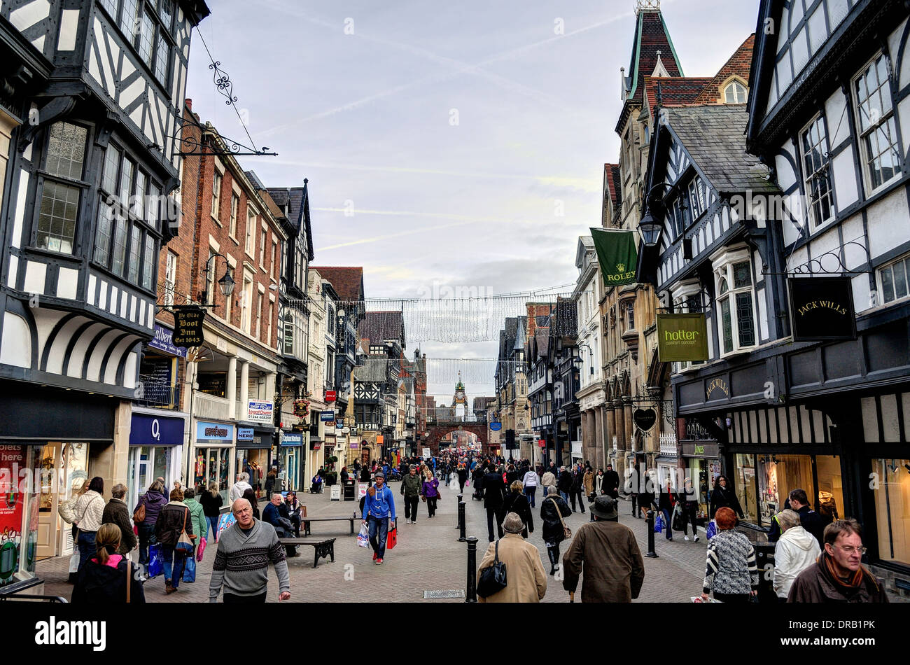 Chester Eastgate Street Stockfoto