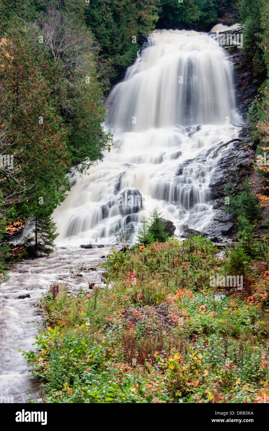 Beaver Brook Falls in den hohen Norden Wäldern von New Hampshire. Stockfoto