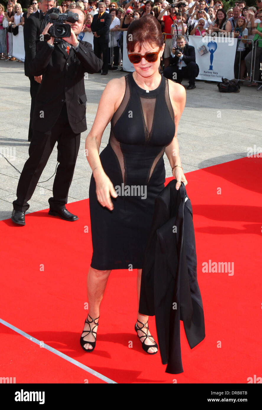 Susan Sarandon auf dem roten Teppich für die Abschlusszeremonie des 47. internationalen Filmfestivals in Karlsbad, wo sie ein Lebenswerk erhielt Auszeichnung Karlovy Vary, Czaech Republik - 07.07.12 Stockfoto