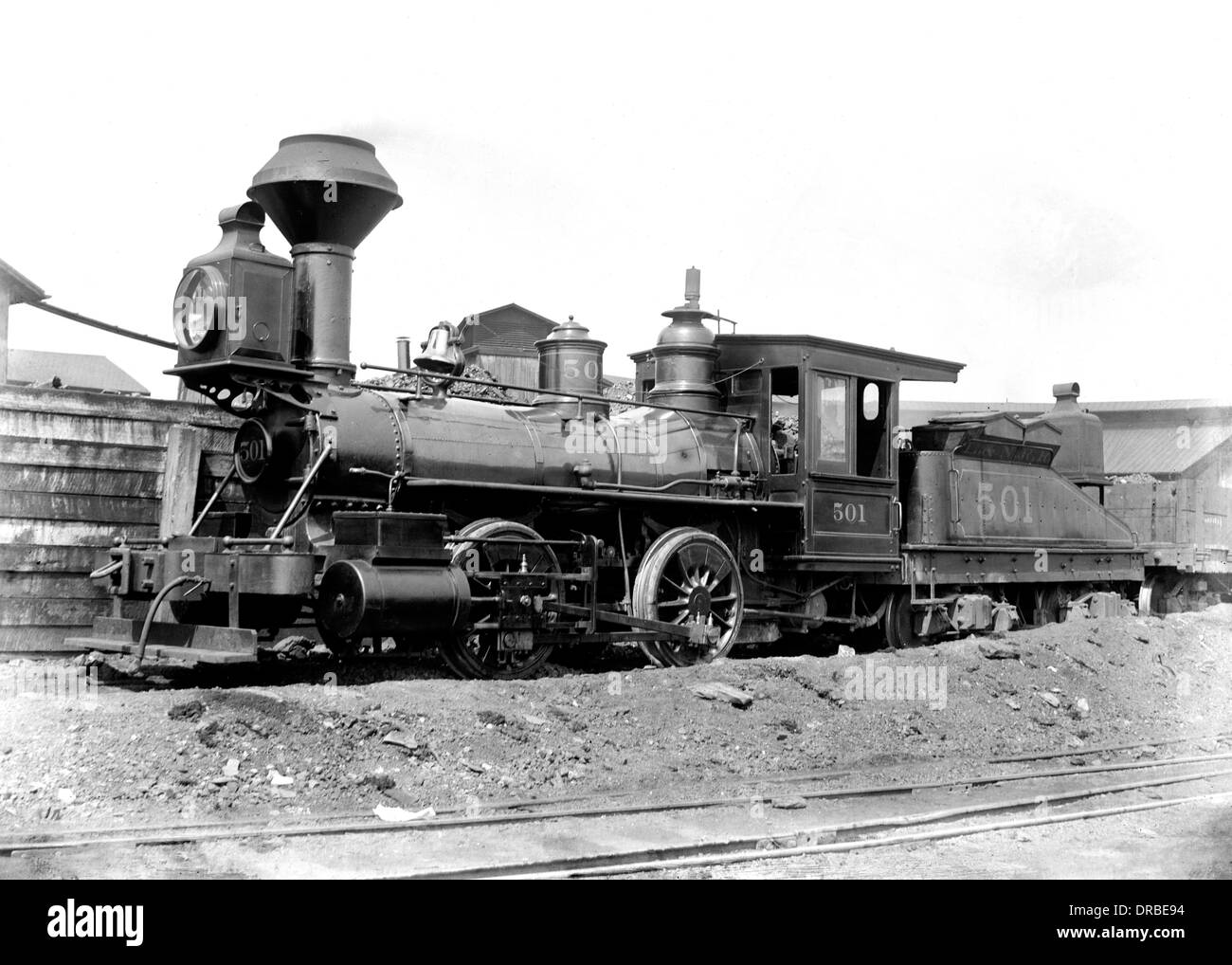 Louisville und Nashville Railroad 0-4-0 "vier-gekoppelte" Dampflok. Fotografiert am Bowling Green, Kentucky, USA im Jahre 1887. Stockfoto