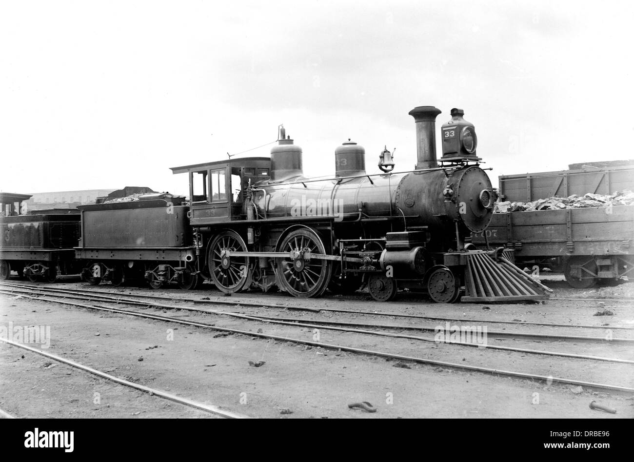 Louisville und Nashville Railroad 4-4-0 "amerikanische" Dampf Lok Nr. 33. Fotografiert in Nashville, Kentucky, USA im Jahre 1888. Stockfoto