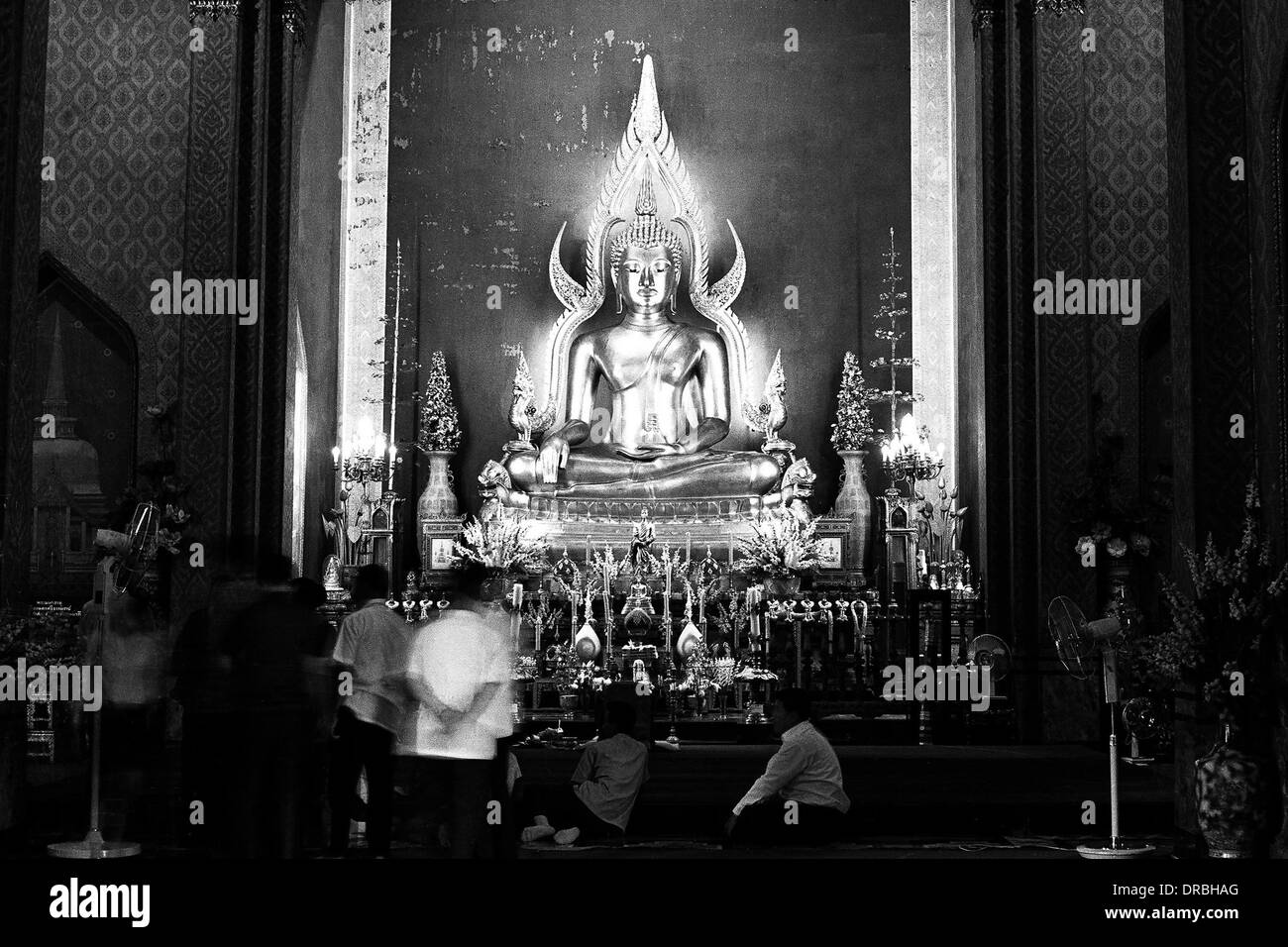 Goldenen Buddha, Wat Benchamabophit in Marmortempel, Bangkok, Thailand, 1971 Stockfoto