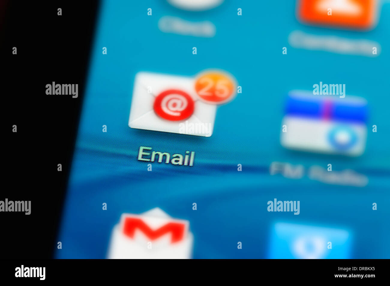 E-Mail-Anwendung auf einem Smartphone-Bildschirm Stockfoto