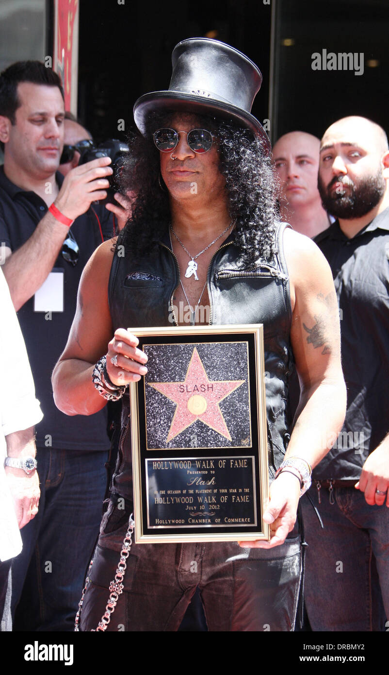 Schrägstrich geehrt mit einem Stern auf dem Hollywood Walk von Fame Hollywood, Kalifornien - 10.07.12 Stockfoto