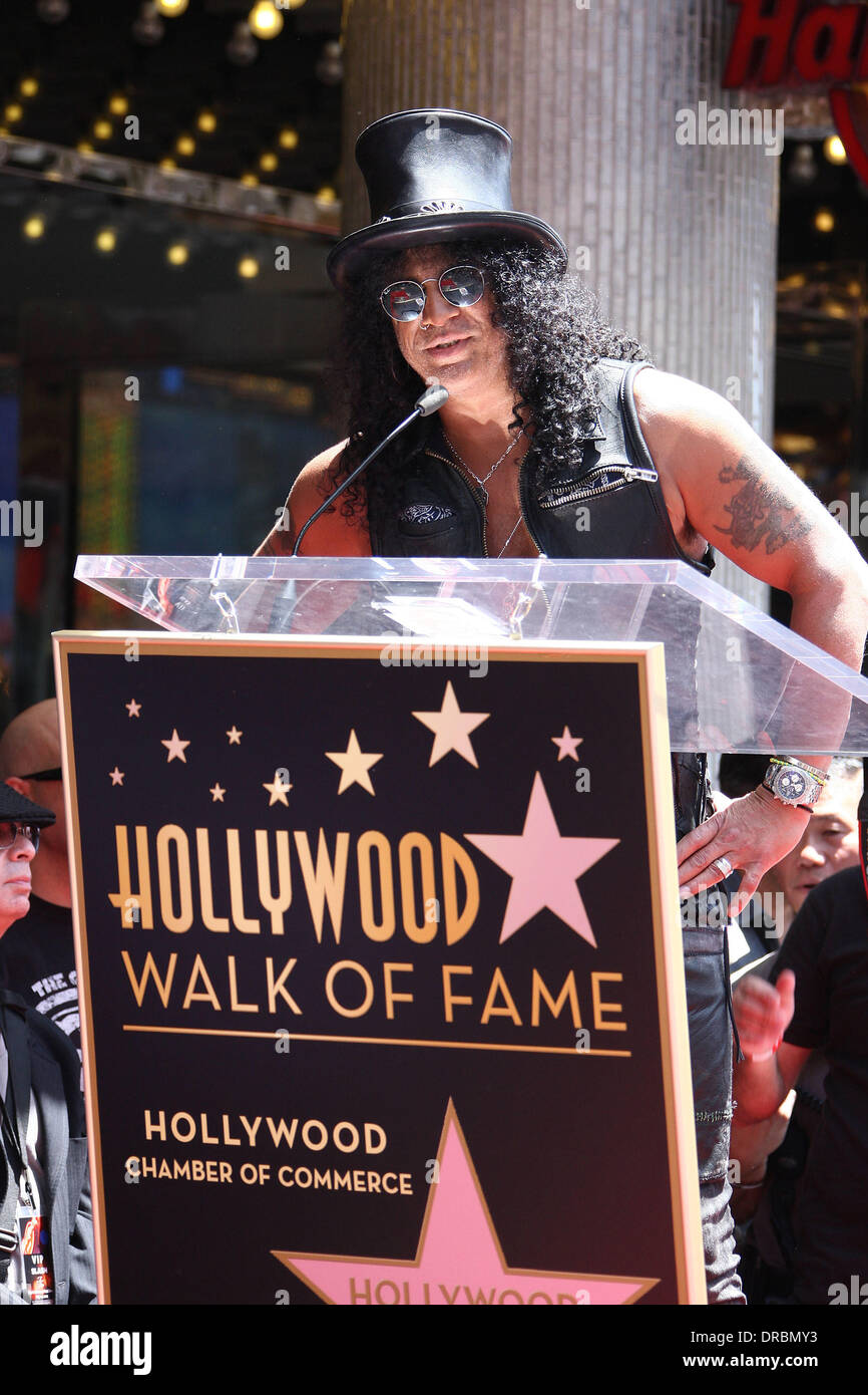 Schrägstrich geehrt mit einem Stern auf dem Hollywood Walk von Fame Hollywood, Kalifornien - 10.07.12 Stockfoto
