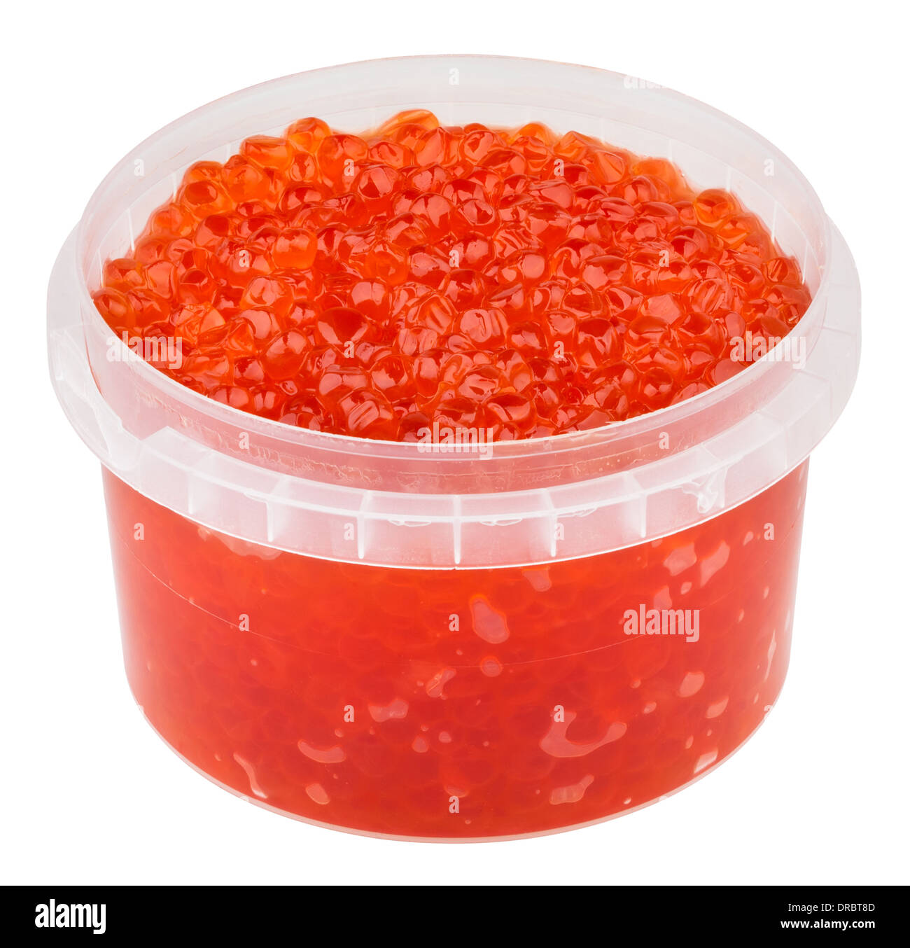 Kaviar-Glas-Pfad isoliert auf weiss Stockfoto
