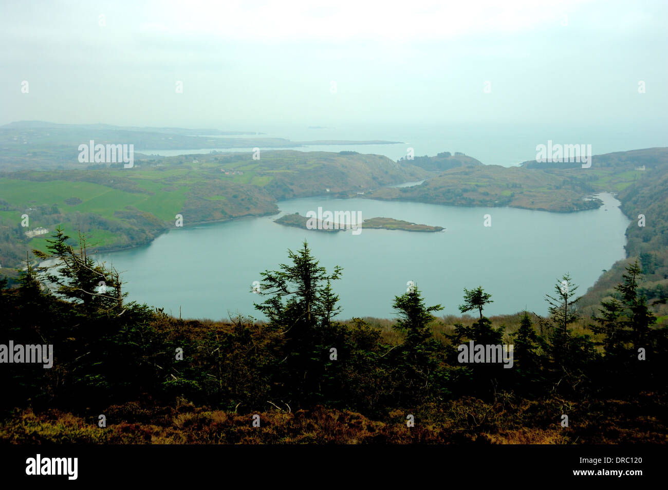 Lough Hyne aus Knockomagh Stockfoto