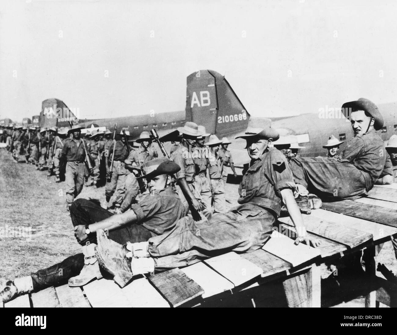 Warten auf Transporte - Burma - 1944 Stockfoto
